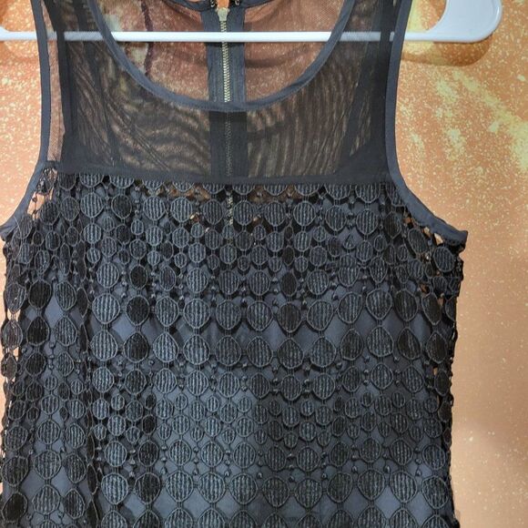 * * TRACY REESE Black crochet embroidered midi dress - Picture 9 of 11